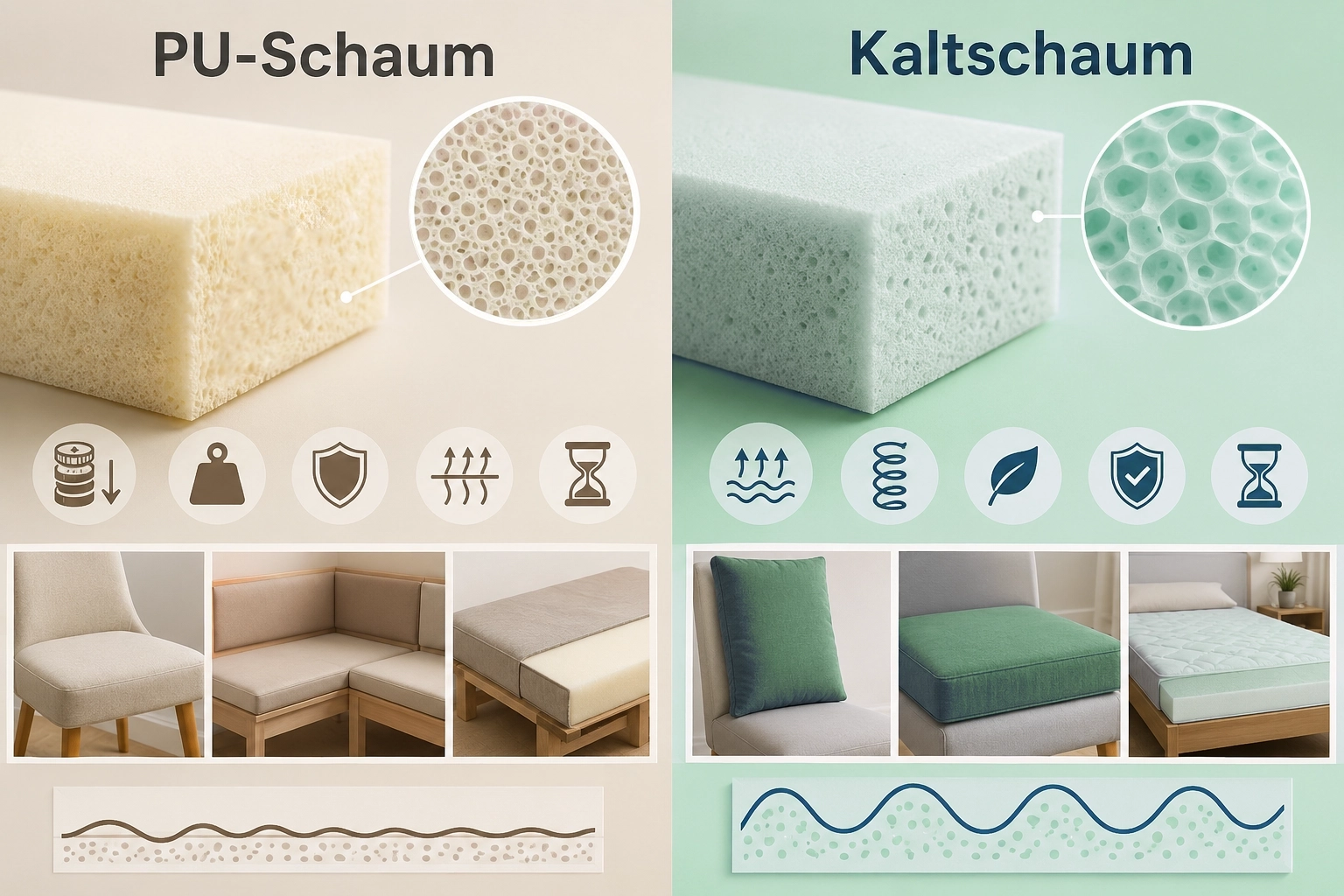 llustration Schaumstoff Unterschied